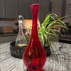 Elegant Red Glass Vase